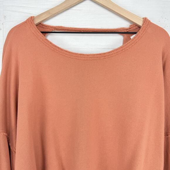 Aerie Weekend Pretty Open Back Sweatshirt M Twilight Terry Oversized Beach - Picture 4 of 16